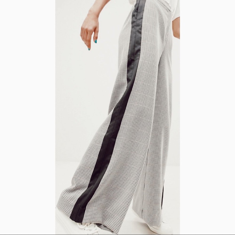 Checkered Wide Leg Suit Pant